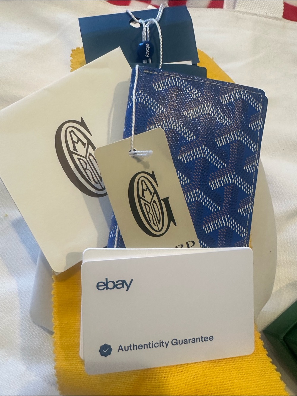 Goyard Blue St. Pierre Chevron Card & Key Holder
